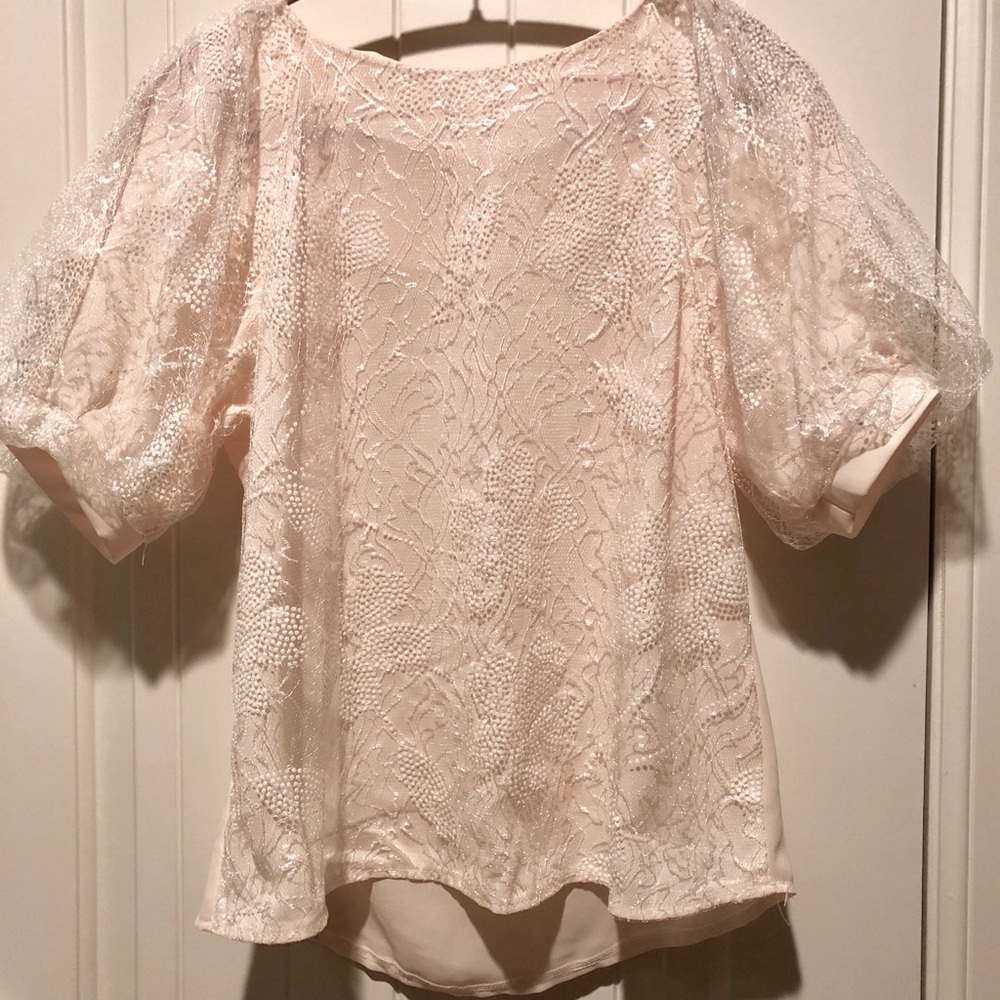 Pink lace blouse
